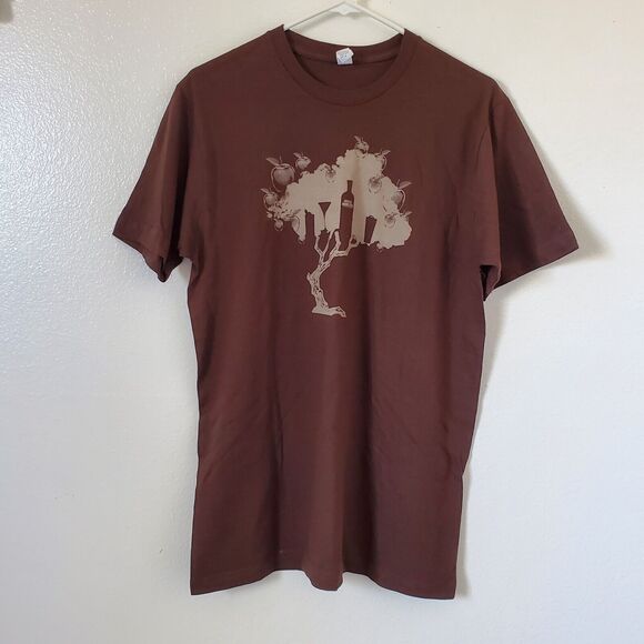 Absolut Vodka Tulex Mens M T-Shirt Drinking Brown Cotton Unisex SS Crew New - Picture 1 of 8